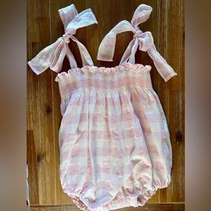 Sal & Pimenta light pink gingham bubble 2T